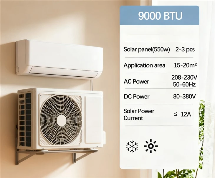 Climatiseur à énergie solaire 9000btu pour la maison