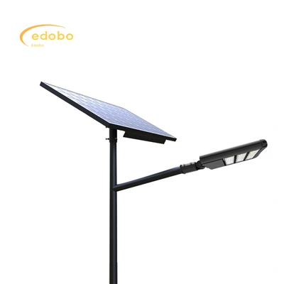 Réverbère actionné solaire de lampe solaire avec le panneau noir de batterie au lithium